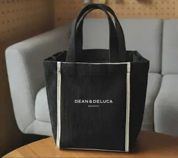 태국 한정판 DEAN & DELUCA 코듀로이 블랙 XS 토트백