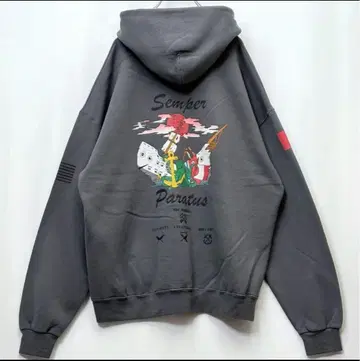 [ 레어 ] 세무퍼 파라투스 그레이 프린트 후드티 수입 구제 의류