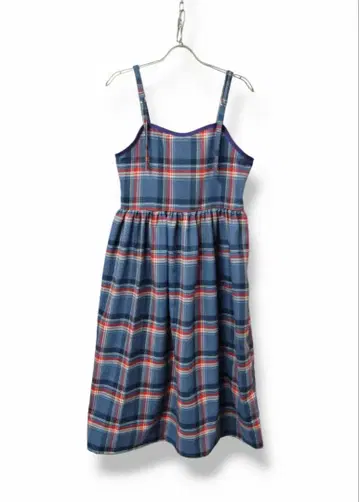 타탄 체크 개더 플레어 롱 원피스