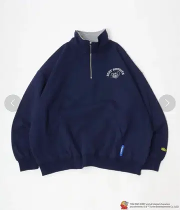 TJ FACE EMB. / 톰과 제리 하프 지퍼 맨투맨