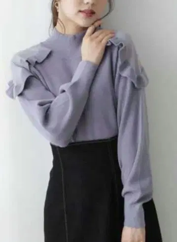 프로포션 바디 드레싱 니트 숄더 프릴 니트