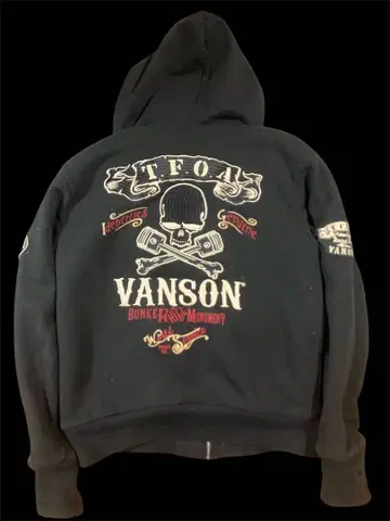 vanson TFOA 후드티 스컬 y2k 넥 워머