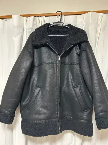 apres jour mignon 보아 안감 페이크 스웨이드 블루종