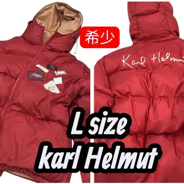 레어 칼 헬무트 핑크하우스 빨간색 다운 자켓 남성용 L 사이즈