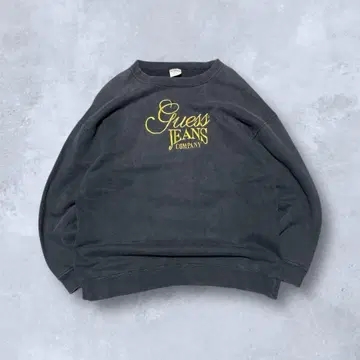 90s GUESS USA제 맨투맨 로고 자수 블랙