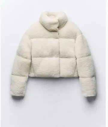 ZARA 페이크 보아 퍼프 아노락 다운 자켓