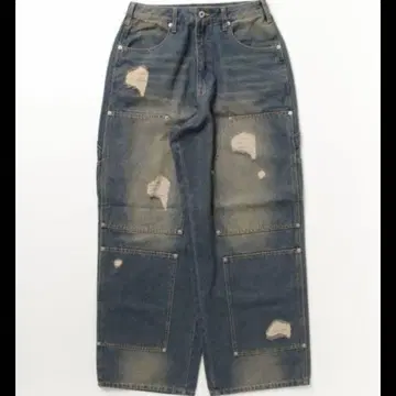 WFEDOUBLE KNEE DOUBLE DAMAGE DENIM