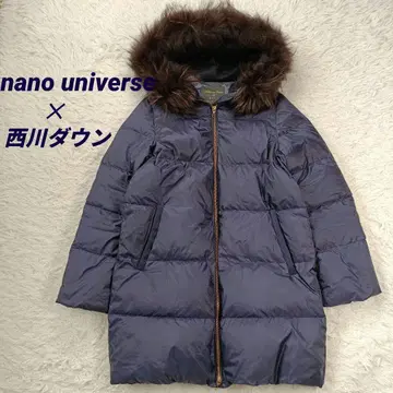 나노 유니버스 니시카와 다운 롱 코트 볼륨 퍼 38 더블 지퍼