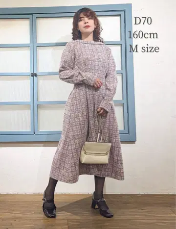 2way 스트레치 트위드 원피스 핑크 M