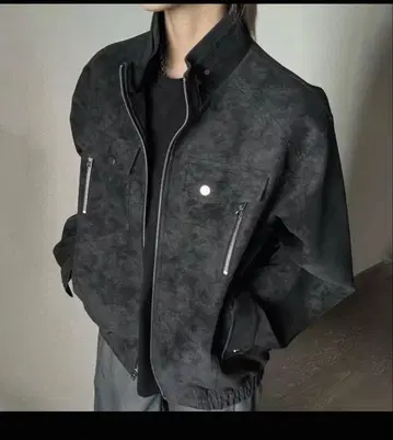 블랙 스웨이드풍 자켓