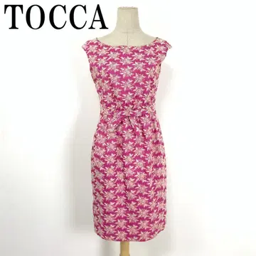 LA7486 토카 총 자수 슬리브리스 원피스 코튼 핑크 2