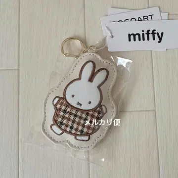 새상품 미피 키링 체크 아이보리