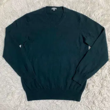[컨디션 최상] UNIQLO 캐시미어 100% V넥 스웨터 그린 L사이즈