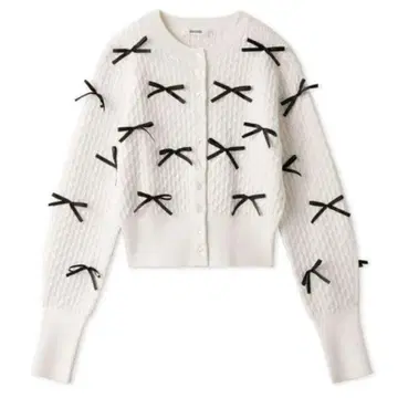 SNIDEL 스나이델 리본 모티브 가디건 리본 니트 가디건