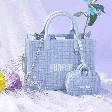 FURFUR 트위드 로고 토트백