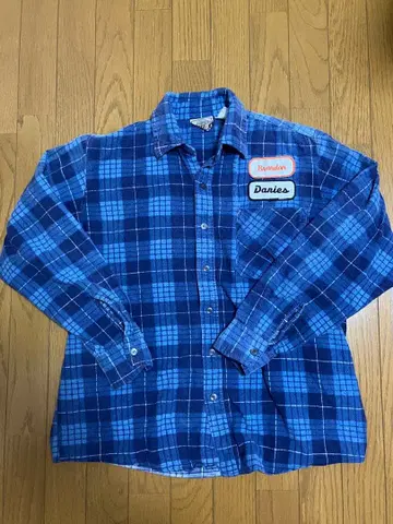 U.S.BLUES 플란넬 셔츠 프리넬 빈티지 구제 의류 긴팔 블루 계열