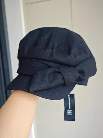 리본 포함 블랙 캡 미사용 택 포함