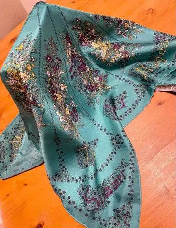 마니푸리 실크 스카프 65 그린