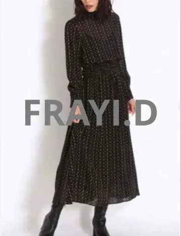 [ FRAYI.D ] 하이넥 숄더 버튼 원피스 원피스 롱