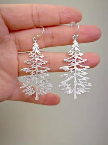 실버 나무 모양 귀걸이