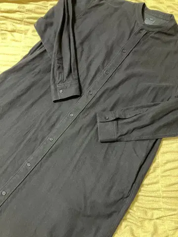 새상품급 무인양품 MUJI 밴드 카라 셔츠 원피스 네이비 S-M