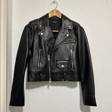 띠어리 램 가죽 더블 라이더 자켓 숏 기장