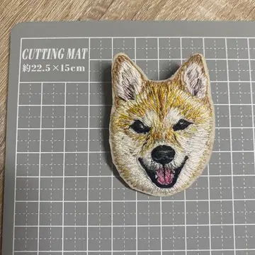 시바견 자수 브로치 핸드메이드