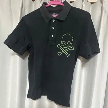 HYDROGEN 블랙 피케 셔츠 스컬 자수