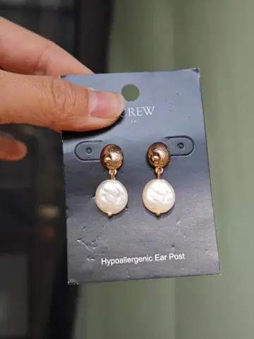 J.Crew 펄 귀걸이 골드/화이트
