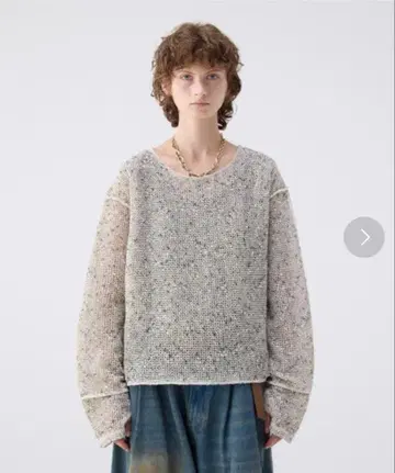 soerte 루즈 슬라브 메쉬 니트 풀오버 사이즈 3