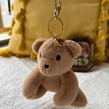 베이지색 곰 모양 키링