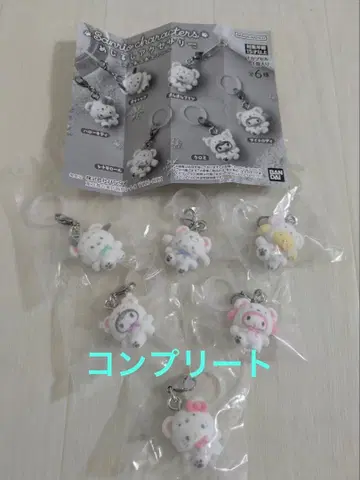 산리오 캐릭터즈 메지루시 액세서리 후와후와 스노우 전 6종 컴플리트