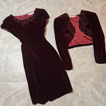 (2085) 레트로 MERVEILLEUSES 비로드 셋업