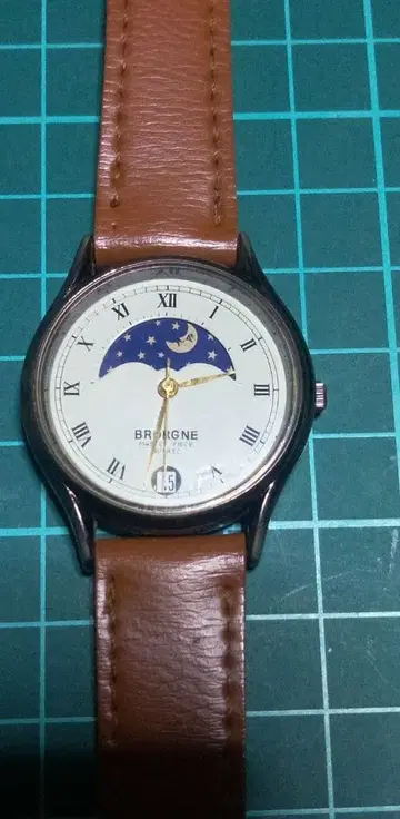 CITIZEN BRORGNE 손목시계 문페이즈 작동품