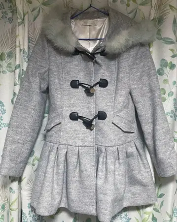 미셸 마카롱 코트 후드 부착 그레이