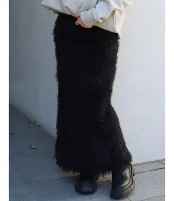 라메 프린지 롱 스커트