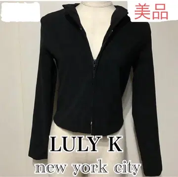 새상품급 미국 브랜드 LULY K 노카라 자켓 매트 블랙