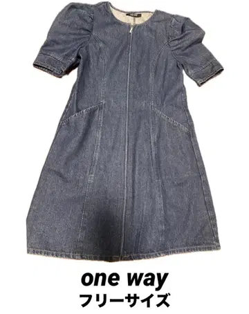one way 데님 미니 원피스