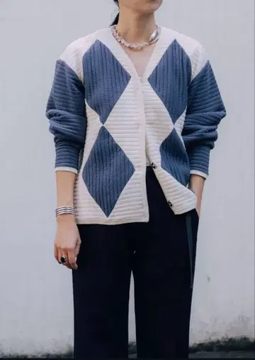 jonnlynx quilt border argyle cardigan