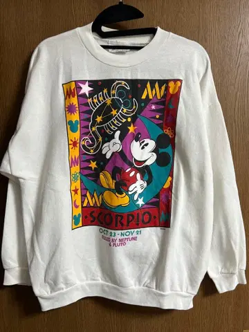 디즈니 미키 구제 의류 맨투맨 트레이닝복 화이트