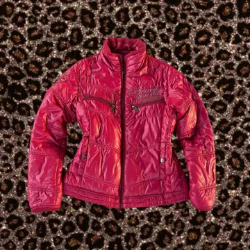 00s archive 버건디 다운 자켓 y2k 광택 헤이세이 갸루