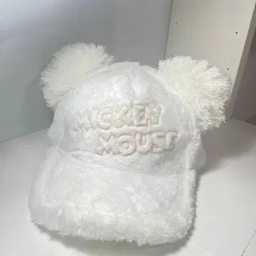 디즈니 미키 귀도리 모자 화이트