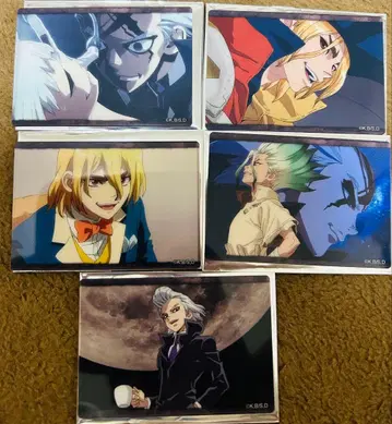 Dr.STONE 트레이딩 장면 사진 클리어 카드 5종 세트