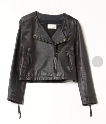 릴리 브라운 가죽 라이더 자켓 블랙