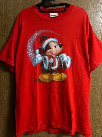 디즈니 미키 구제 의류 T셔츠 Walt Disney World 빨간색