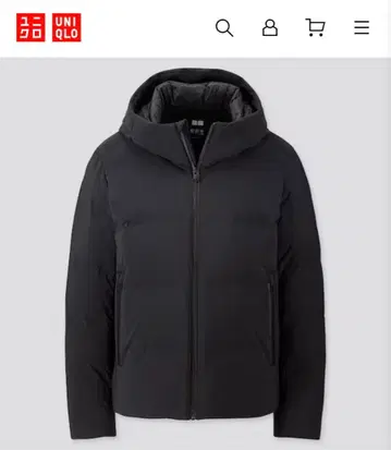 새상품급! 유니클로 심리스 다운 파카 다운 자켓 블랙 M