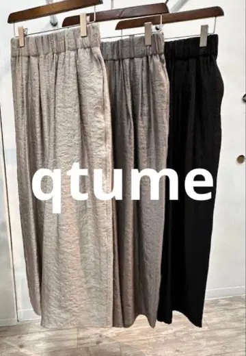 [ qtume ] 쿠튬 빈티지 새틴 턱 팬츠 36