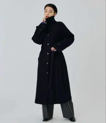 unitedtokyo 엑스트라 울 스탠드 2way 코트 블랙