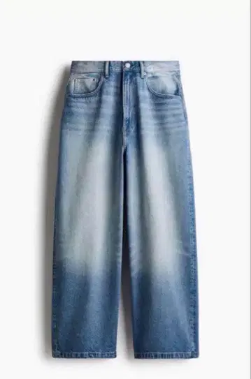 H&M 슈퍼 배기 데님 데님 블루 28/30 착용 사진 있음