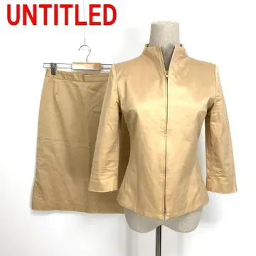 A5030 언타이틀 스커트 셋업 면 7부 소매 베이지 2